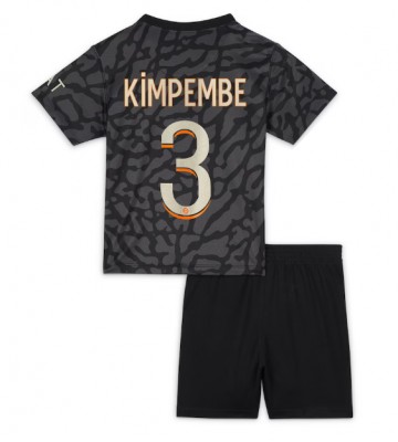 Paris Saint-Germain Presnel Kimpembe #3 Koszulka Trzecich Dziecięca 2023-24 Krótki Rękaw (+ Krótkie spodenki)